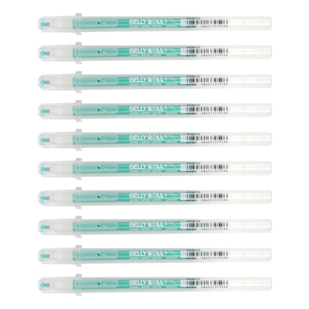 10pcs Sakura Gelly Roll 1.0mm Stardust Colour Pen | Green Star