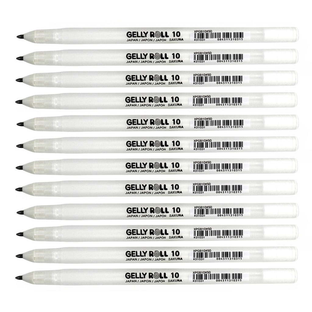 12pcs Sakura Gelly Roll Classic White Gel Ink Pen | Bold