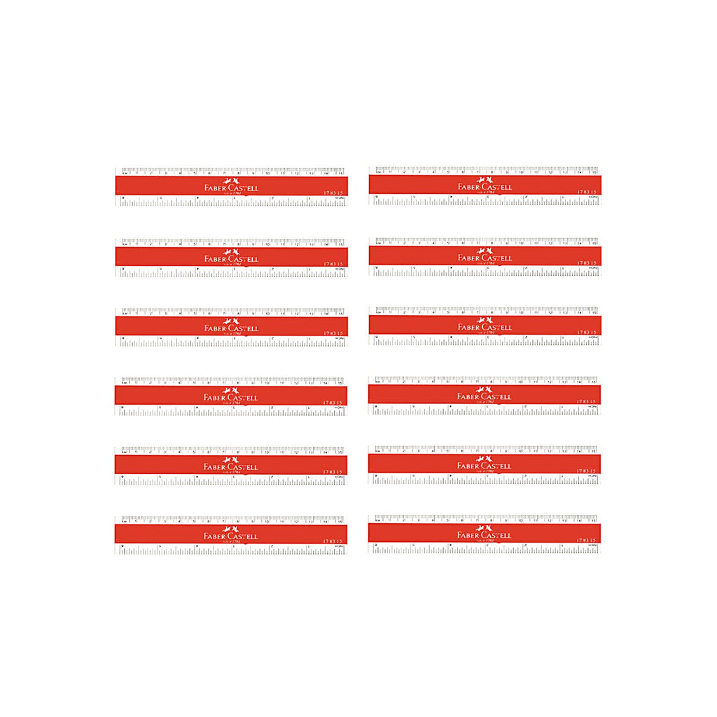 12pcs Faber Castell Plastic Ruler - 15cm