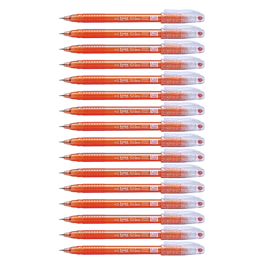 16Pcs Faster Colour Ink Ball Pen 0.7mm | Orange