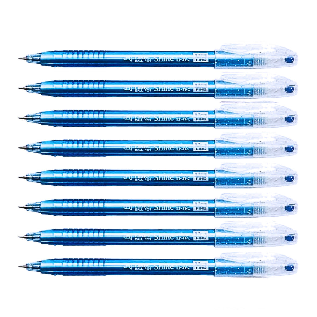 8Pcs Faster Colour Ink Ball Pen 0.7mm | Navy Blue