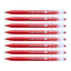 8Pcs Faster Colour Ink Ball Pen 0.7mm | Red
