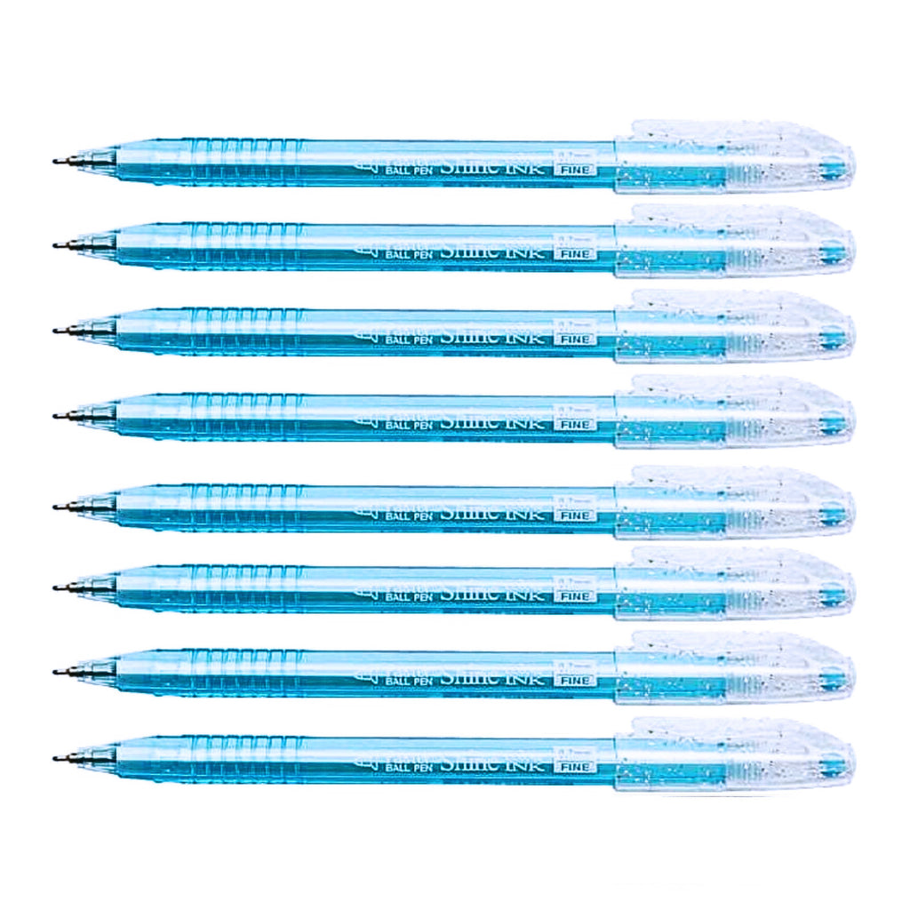 8Pcs Faster Colour Ink Ball Pen 0.7mm | Sky Blue