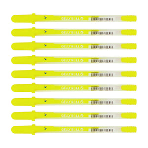 9pcs Sakura Gelly Roll 1.0mm Moonlight Pen | Fluorescent Yellow