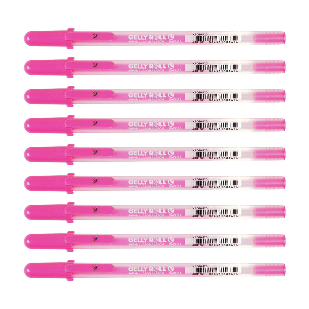 9pcs Sakura Gelly Roll 1.0mm Moonlight Pen | Fluorescent Pink