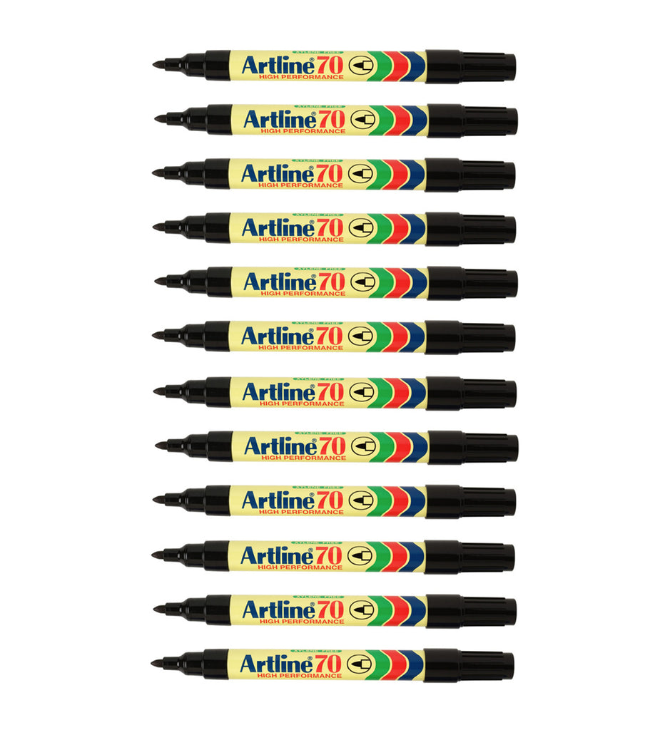 12pcs Artline 70 High Performance Permanent Marker | Black