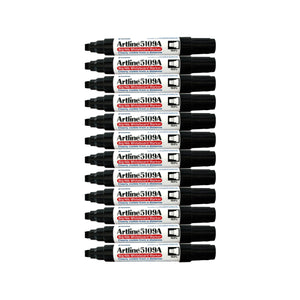 12 pcs Artline 5109A Whiteboard Marker 10.0mm Chisel Nib | Black