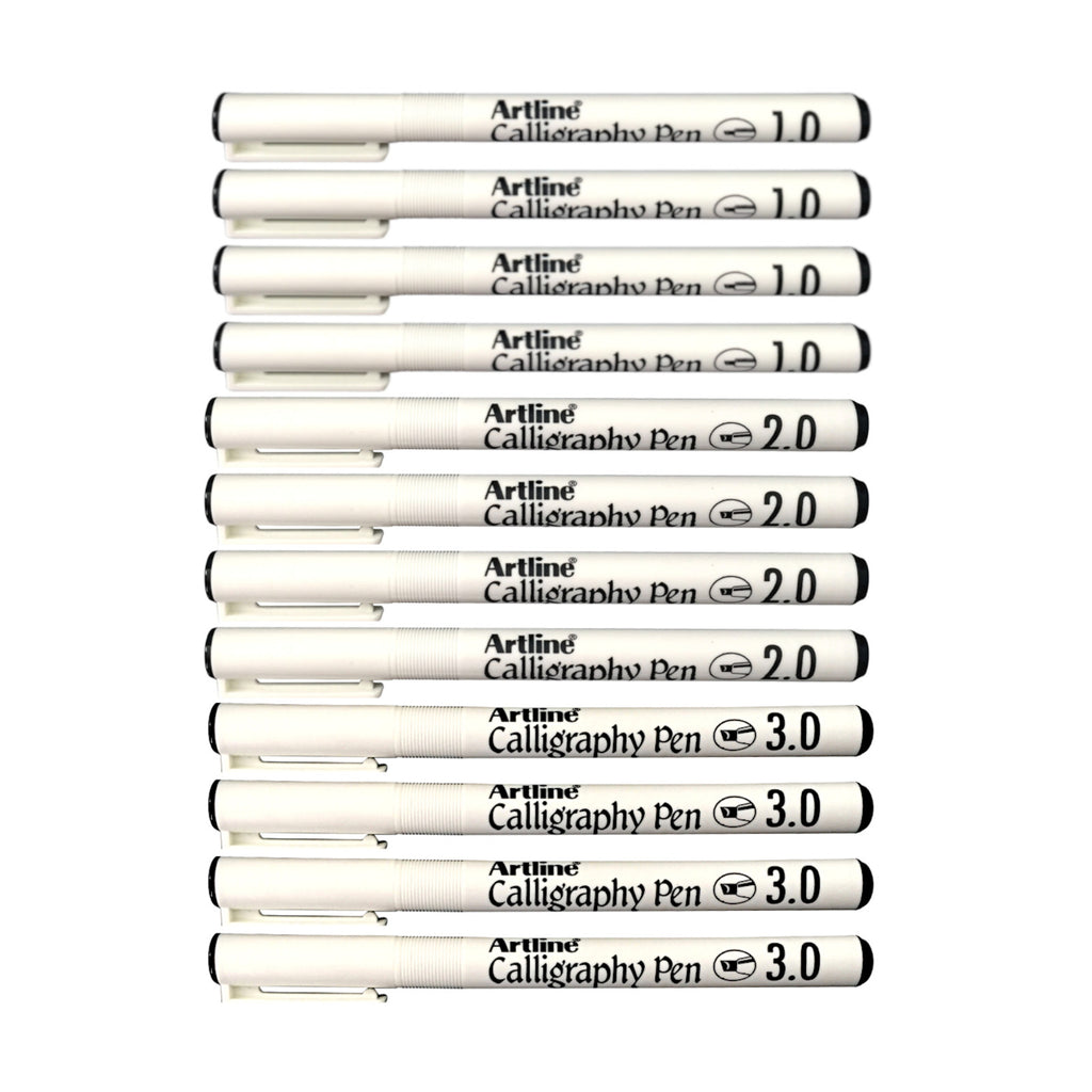 12pcs Artline Calligraphy Arabic Pen Black Ink