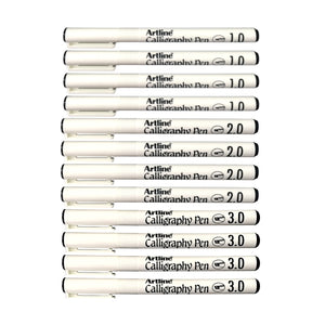 12pcs Artline Calligraphy Arabic Pen Black Ink