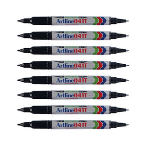 8pcs Artline EK-041T Twin Tip Permanent Marker - Black
