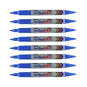 8pcs Artline EK-041T Twin Tip Permanent Marker - Blue