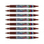 8pcs Artline EK-041T Twin Tip Permanent Marker - Brown