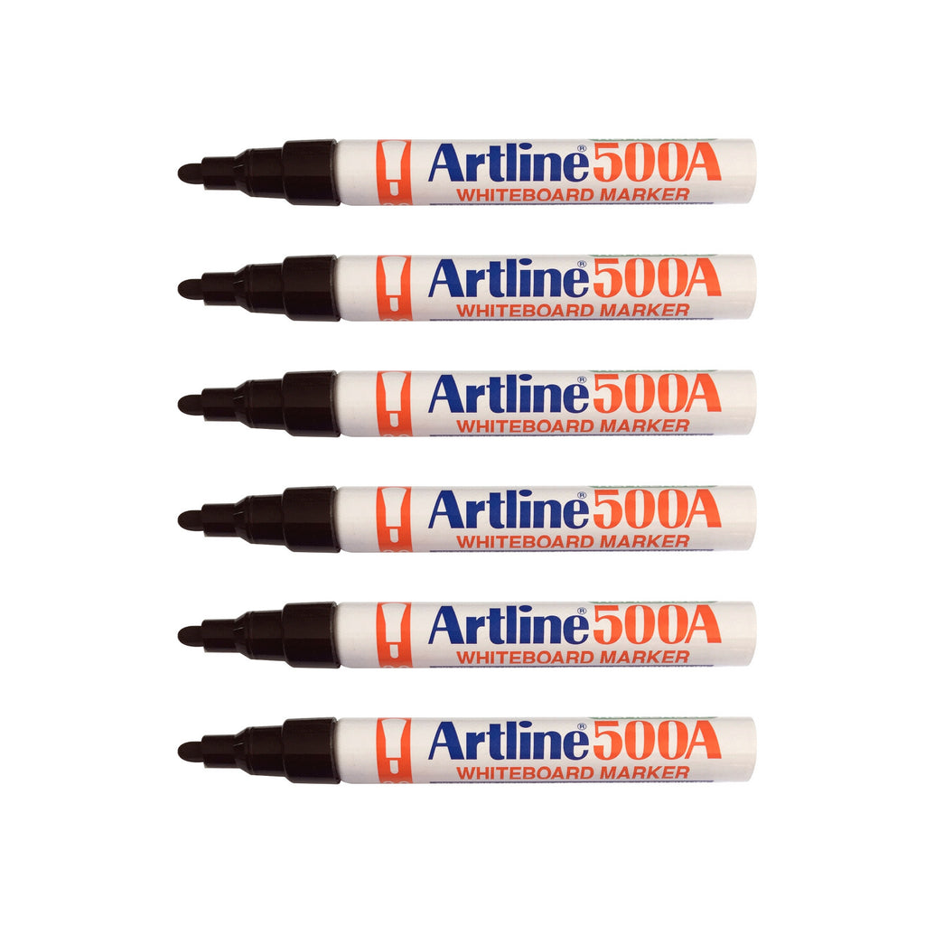 Artline 500A Whiteboard Marker 6 pcs - Black