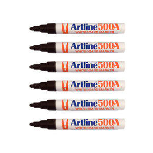 Artline 500A Whiteboard Marker 6 pcs - Black