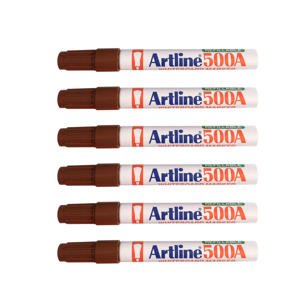Artline 500A Whiteboard Marker 6 pcs - Brown