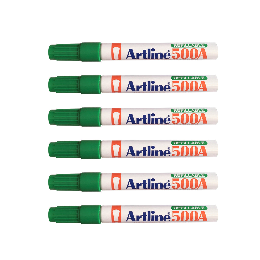 Artline 500A Whiteboard Marker 6 pcs - Green