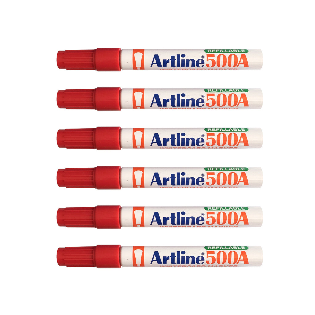 Artline 500A Whiteboard Marker 6 pcs - Red