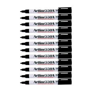 12pcs Artline 550A Whiteboard Marker 1.2mm - Black