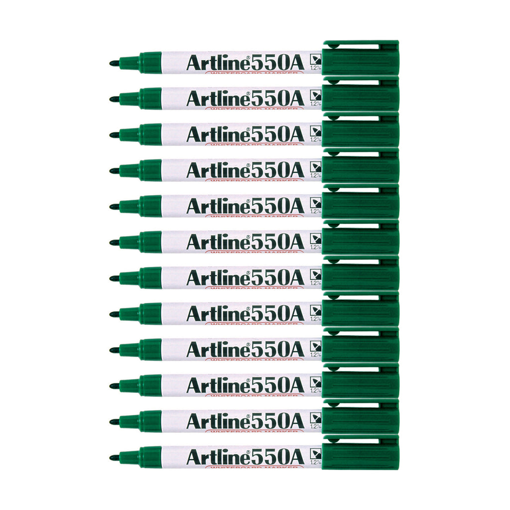 12pcs Artline 550A Whiteboard Marker 1.2mm - Green