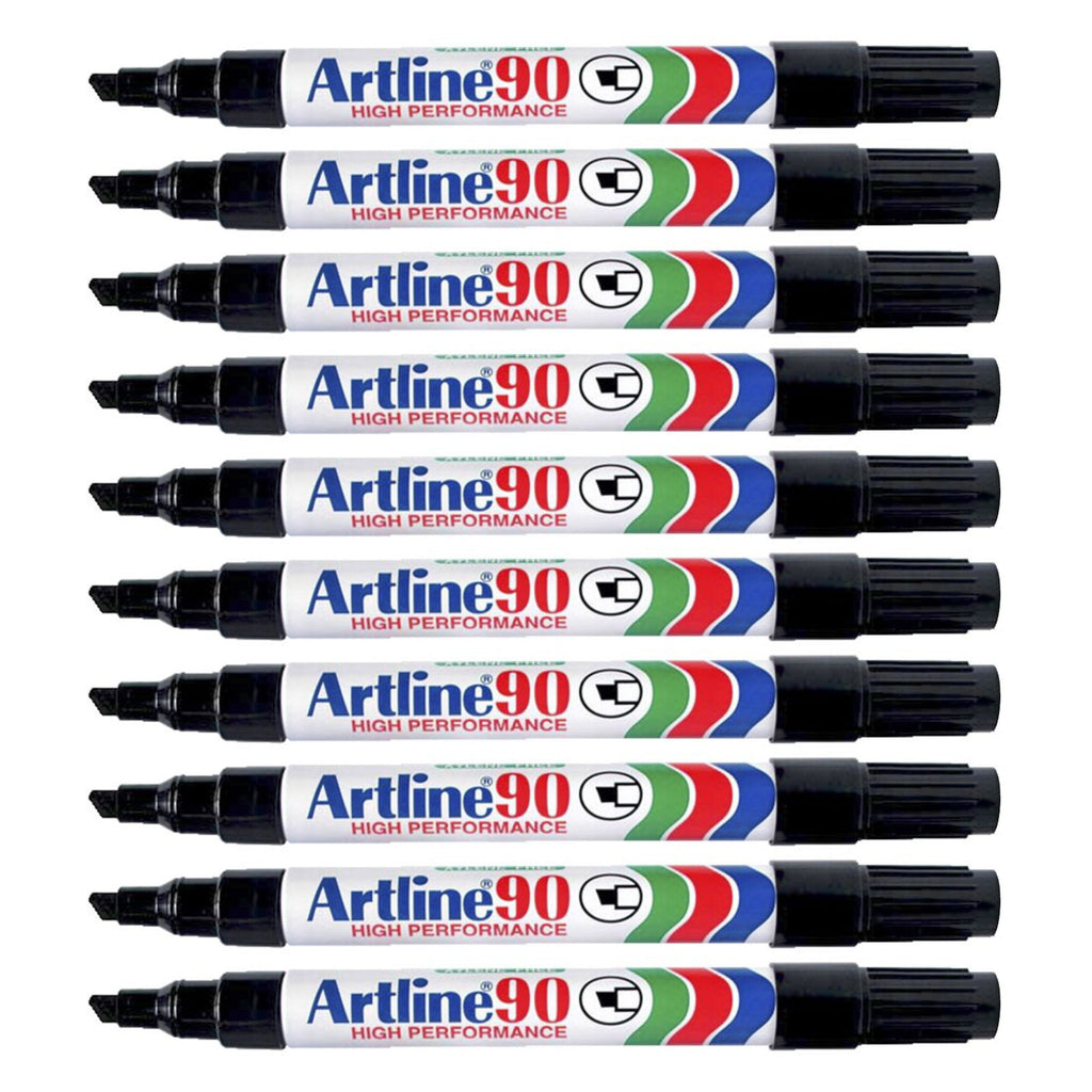 10Pcs Artline 90 High Performance Permanent Marker - Black