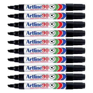 10Pcs Artline 90 High Performance Permanent Marker - Black