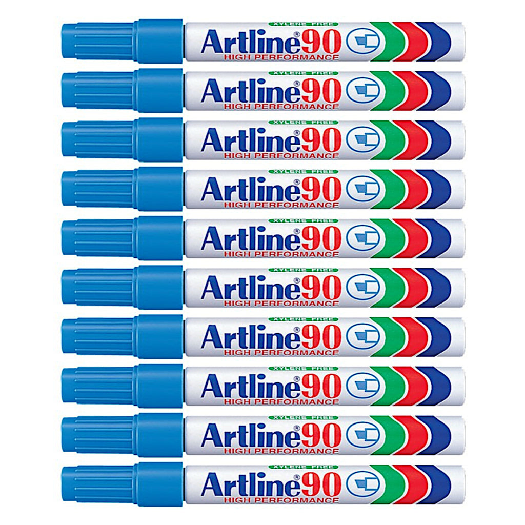 10Pcs Artline 90 High Performance Permanent Marker - Lt. Blue