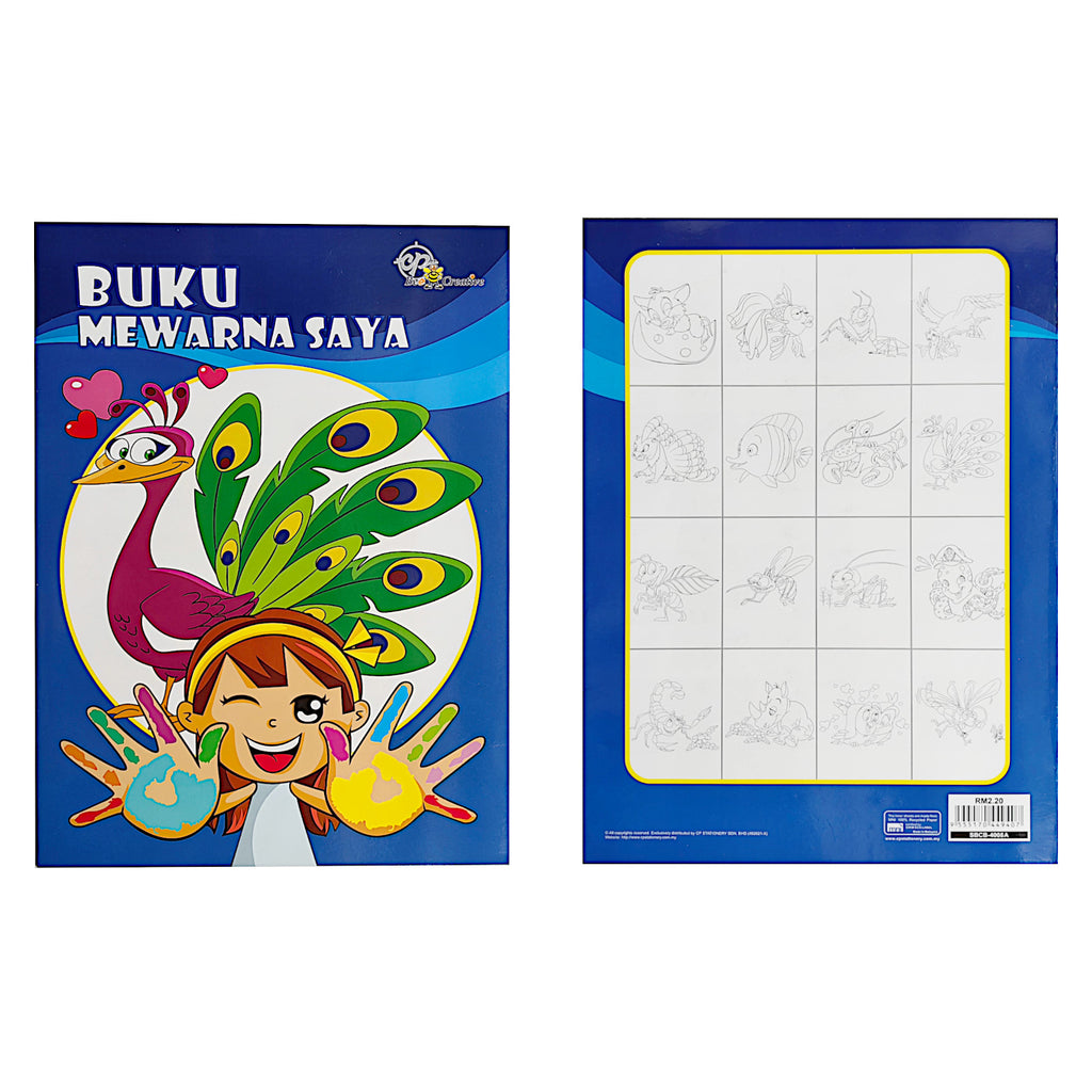 Buku Mewarna Saya - A4 Colouring Book 16 pages - Blue