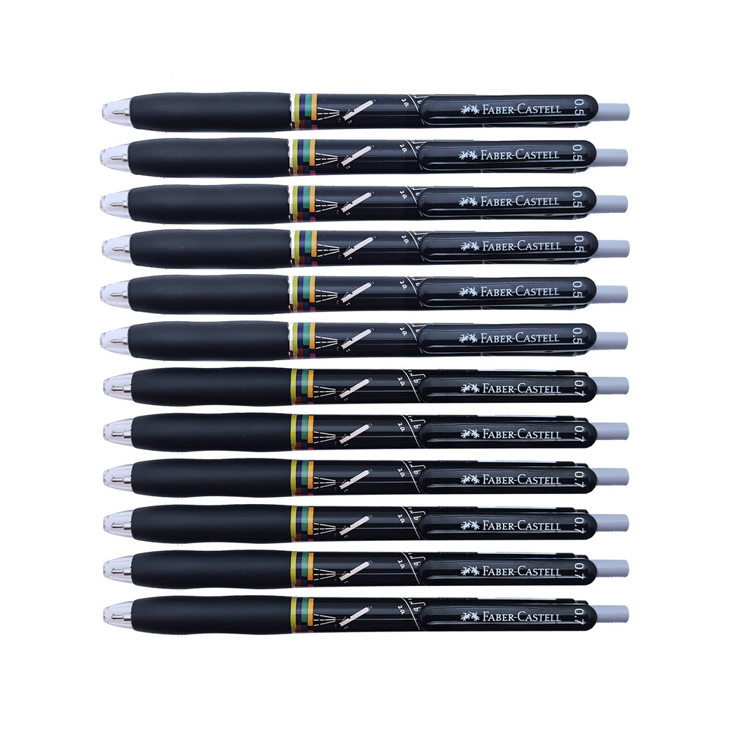 12pcs Faber Castell Arte Gel Ink Pen | Astro Series | 0.5mm & 0.7mm Black