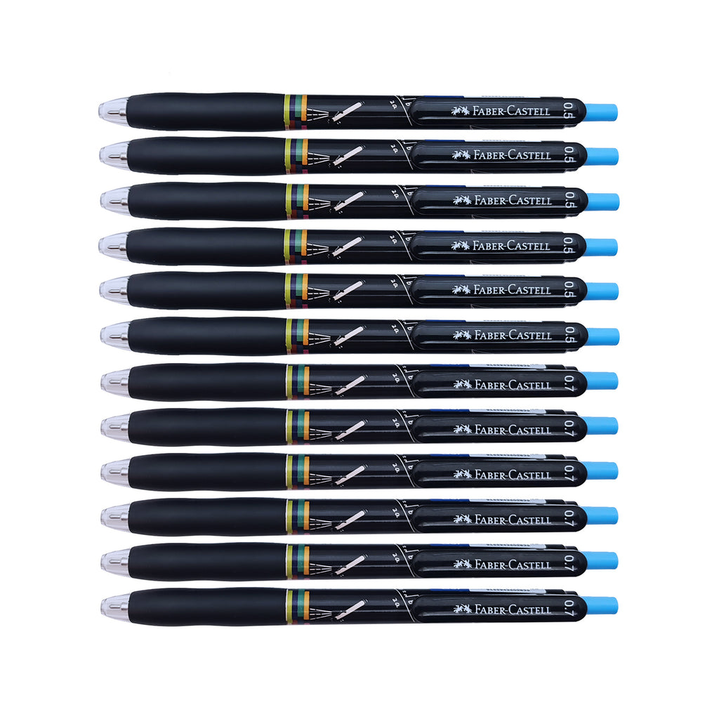 12pcs Faber Castell Arte Gel Ink Pen | Astro Series | 0.5mm & 0.7mm Blue