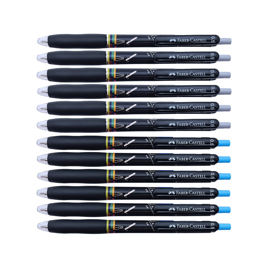 12pcs Faber Castell Arte Gel Ink Pen | Astro Series | 0.5mm Black & Blue