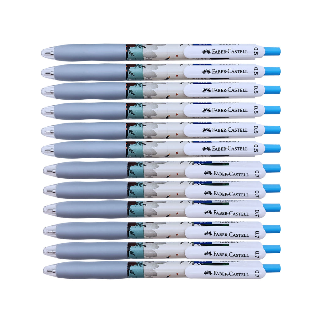 12pcs Faber Castell Arte Gel Ink Pen - Paint Series | Blue 0.5mm 0.7mm