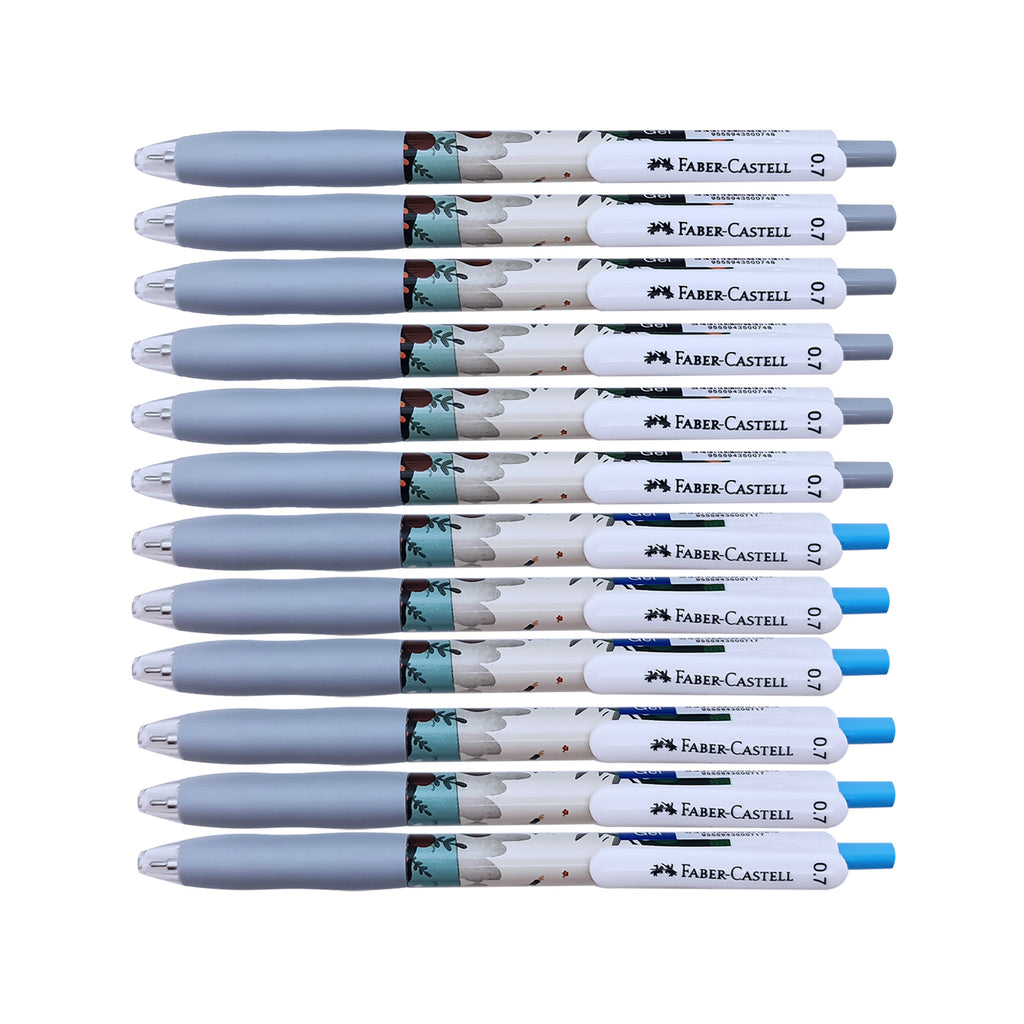 12pcs Faber Castell Arte Gel Ink Pen - Paint Series | Black Blue 0.7mm