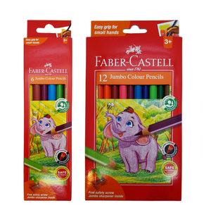 Faber Castell Jumbo Colour Pencils | Pack of 6 / 12 colours