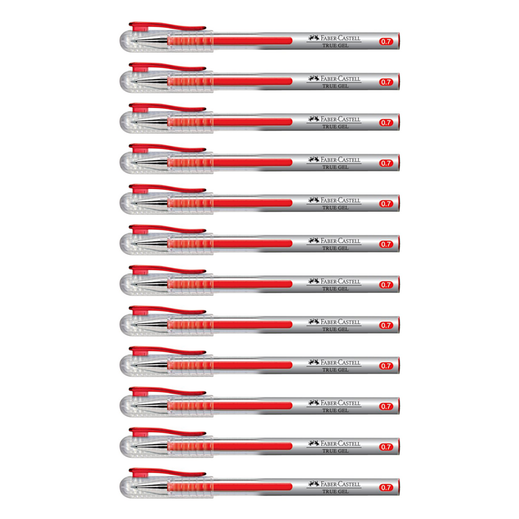 12pcs Faber Castell True Gel 0.7mm - Red