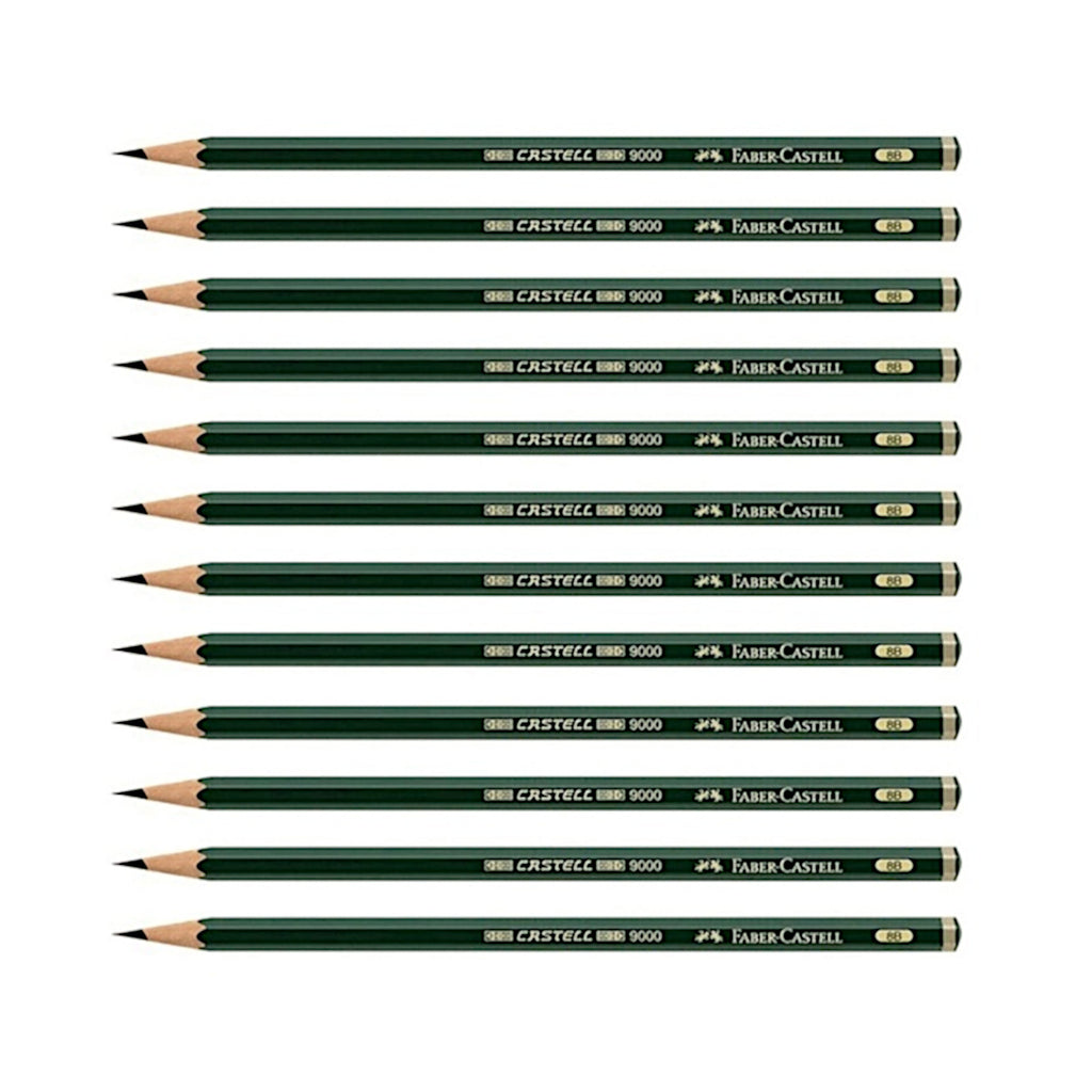Faber Castell Graphite Pencil 9000 Black Lead - Pack of 12 Pencils