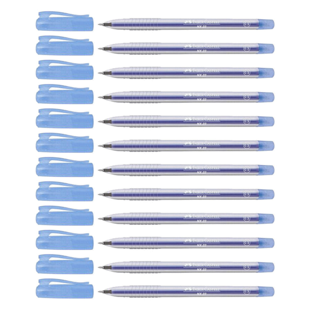12pcs Faber Castell NX23 Ball Pen 0.5mm - Blue