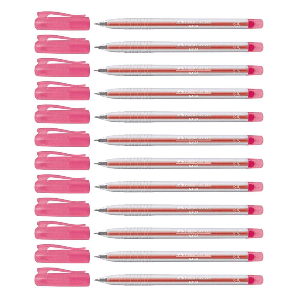 12pcs Faber Castell NX23 Ball Pen 0.5mm - Red