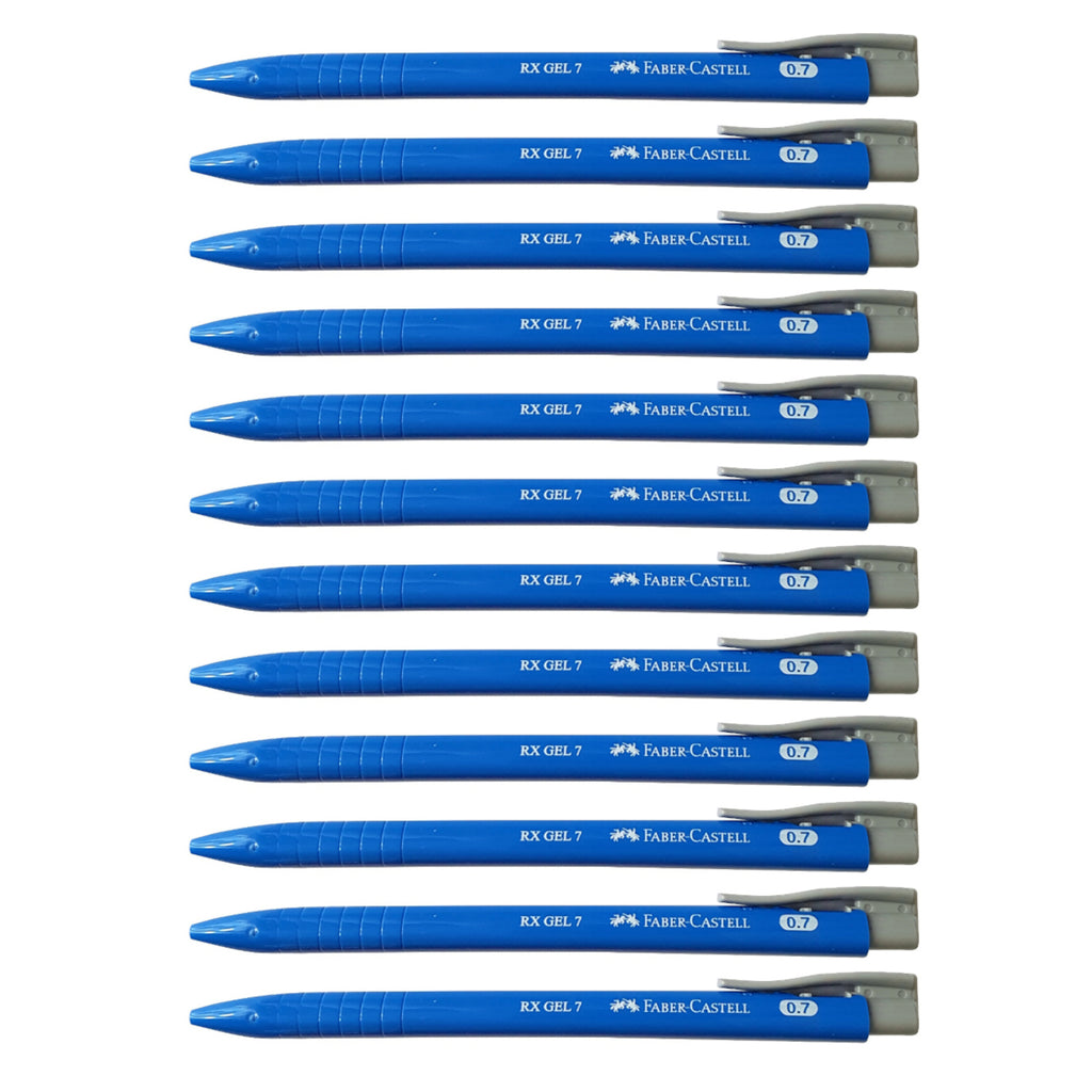 12pcs Faber Castell RX7 Gel Ink 0.7mm Pen - Blue