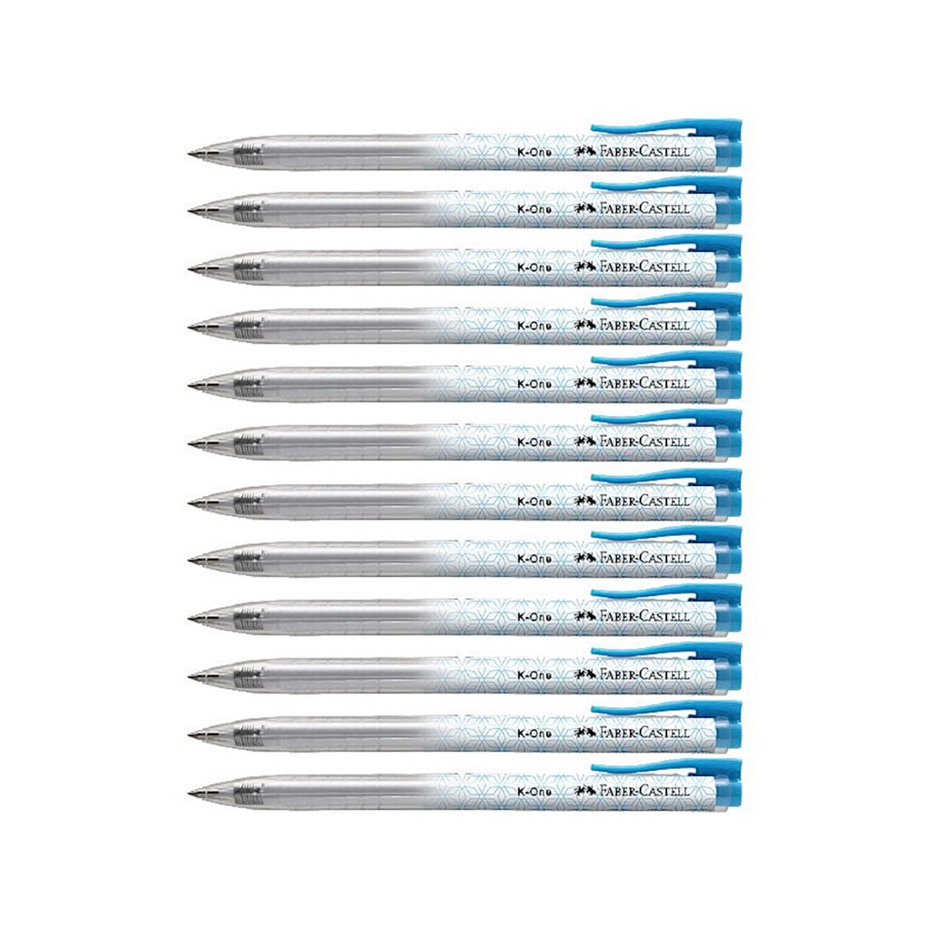 12pcs Faber Castell K-One Retractable Gel Pen | Blue