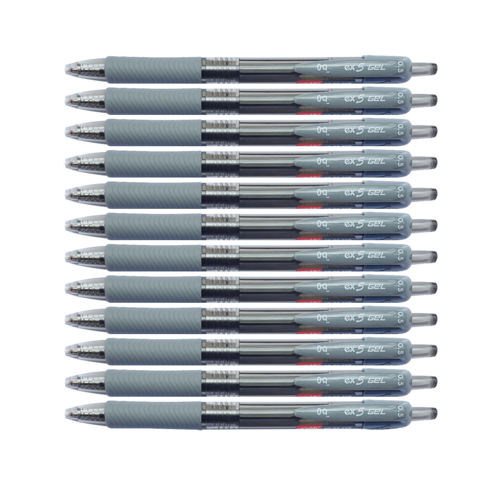 12pcs G'Soft EX5 Retractable Gel Ink Pen 0.5mm | Black