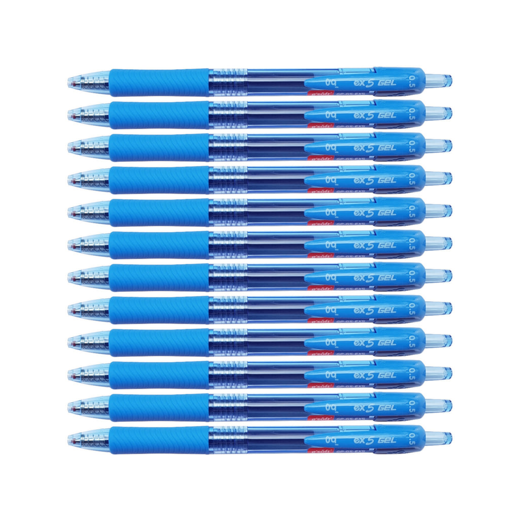 12pcs G'Soft EX5 Retractable Gel Ink Pen 0.5mm | Blue