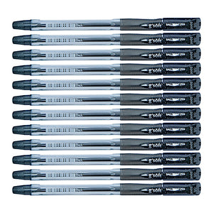 12pcs G'Soft 5566 Semi Gel Ball Pen 0.6mm Bullet Tip - Black
