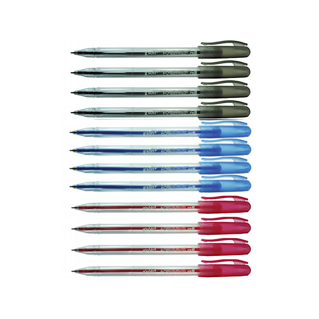 12pcs G'Soft RX5 Semi Gel Ball Point Pen 0.5mm