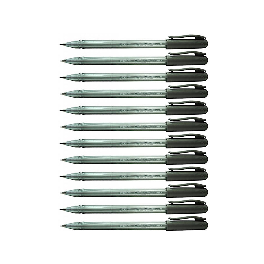 12pcs G'Soft RX7 Semi Gel Ball Point Pen 0.7mm | Black