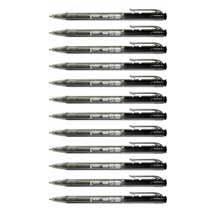 12pcs G'Soft W2 1.0mm Retractable Ball Pen - Black