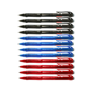12pcs G'Soft WG7 Writemate Retractable Ball Point Pen 0.7mm | Black Blue Red