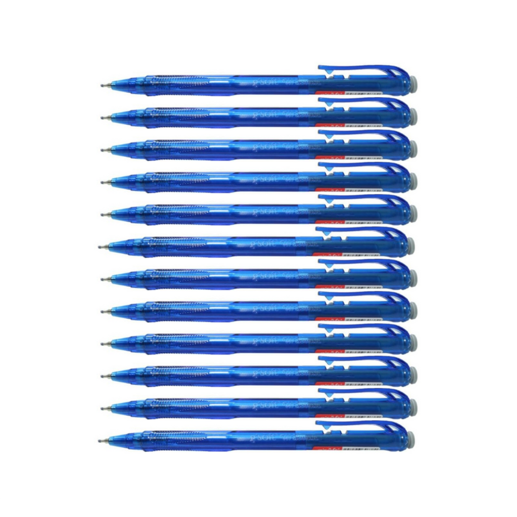 12pcs G'Soft WG7 Writemate Retractable Ball Point Pen 0.7mm | Blue