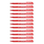 12pcs G'Soft W2 Retractable Ballpoint Pen 0.5mm - Red