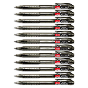 12pcs G'Soft P901 Retractable Ball Pen Needle Tip 0.7mm - Black