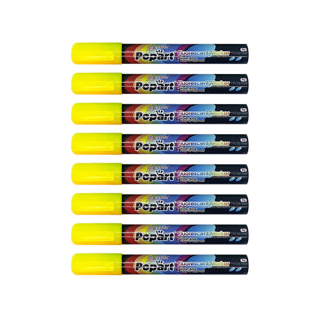 8pcs G'Soft Popart Fluorescent Marker Liquid Chalk  - 2mm